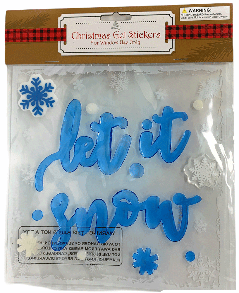 Boston Novelties Gel Window Clings Christmas Winter Classic Window