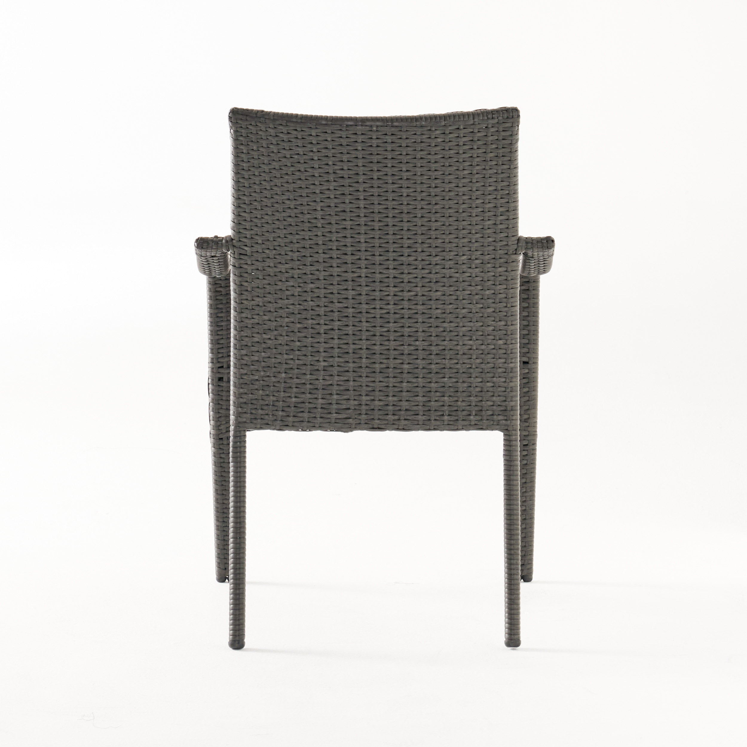 Grey Wicker Stacking Chairs with Cushions Set of 4 Walmart