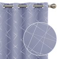 thumbnail image 1 of Cortinas opacas Deconovo de bajo consumo con estampado geométrico, aislantes térmicos, para oscurecer habitaciones, color morado claro/línea geométrica, 132 x 213 cm, para el hogar., 1 of 8