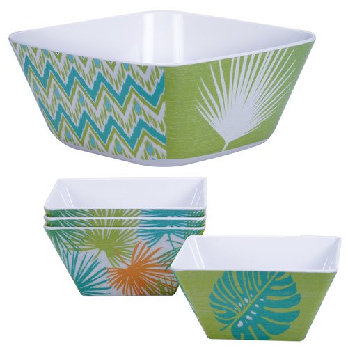Certified International Paradise Melamine Salad Bowl 5PieceSet
