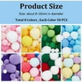 thumbnail image 2 of 400pcs 8 Colors Pom Poms 8~30mm Pompom Puff Balls Mini Soft Craft Pom Pom Balls Ornaments for Christmas Saint Patrick's Day Wedding Birthday Mirrord Decor DIY Sewing Craft Supplies, 2 of 6