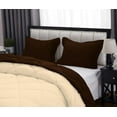 thumbnail image 5 of D.N.G. BEDDINGS 3 Piece Luxury Reversible Diamond Pattern Comforter Set Premium Super Soft, All Season 800 TC, 100% Egyptian Cotton Twin/Twin XL Size Ivory-Chololate Color, 5 of 7