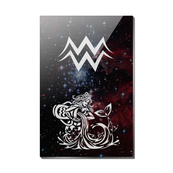 Aquarius Water-Bearer Zodiac Sign Horoscope in Space Rectangle Acrylic Fridge Refrigerator Magnet