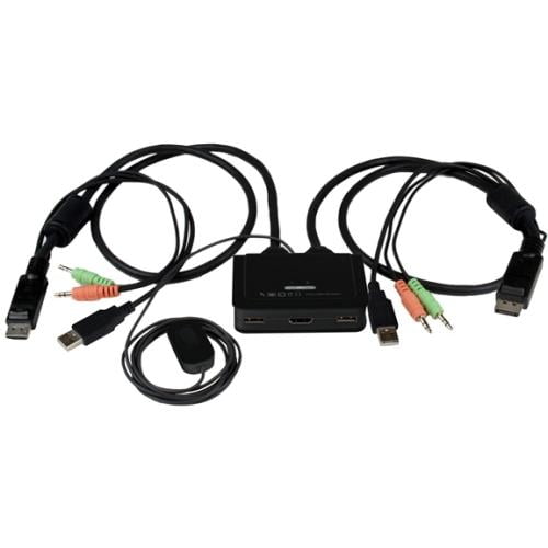 StarTech.com 2 Port USB HDMI Cable KVM Switch with Audio and Remote Switch USB Powered by StarTech
