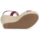 thumbnail image 5 of Sandalias De Tacón De Cuña Con Tirantes Cruzados Con Espalde Para Mujer Borgoña 39, 5 of 7