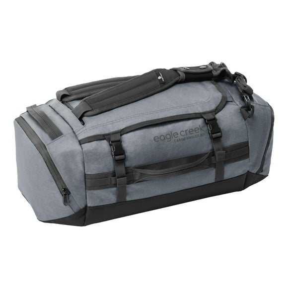 Bolsa De Viaje Eagle Creek Cargo Hauler De 40 L, Fabricada Con Tela De Tpu Resistente Al Agua, Resistente A La Abrasión, Con Correas Para Mochila Y Tapa En U Con Solapas Contra Tormentas, Color Carbón
