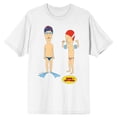 thumbnail image 4 of Beavis & Butthead Swimming Attire Crew Neck Short Sleeve Men's White T-shirt-5XL, 4 of 7