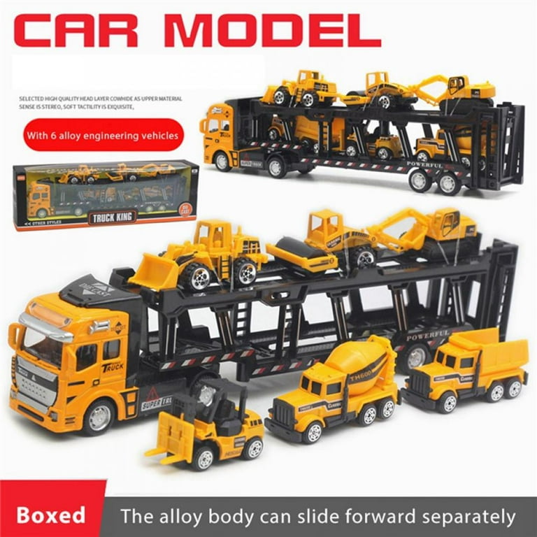 sethland Trucks Toys for Boys, Carrier Truck Cars with 6 Small