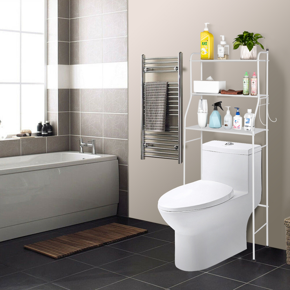 3Tier Bathroom Storage Rack Over The Toilet Space Saver Iron Towel