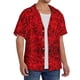 thumbnail image 2 of Balery Red Rose Camisa Casual de Manga Corta con Botones para Hombre, Texturizada, Estilo Cubano, para Playa, Verano-3X-Large, 2 of 5