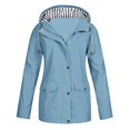 thumbnail image 2 of outfmvch jackets for women plus waterproof outdoor hooded rain size rain jacket windproof womens tops cardigan for women light blue, 2 of 3