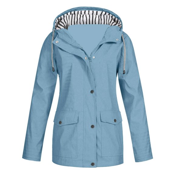 Baberdicy Women's Waterproof Sun Protection Jacket, Outdoor Sports Trekking Raincoat , Waterproof Sun-Proof Shell, Outdoor Hiking Jacket, Uv Windbreaker Light Blue L