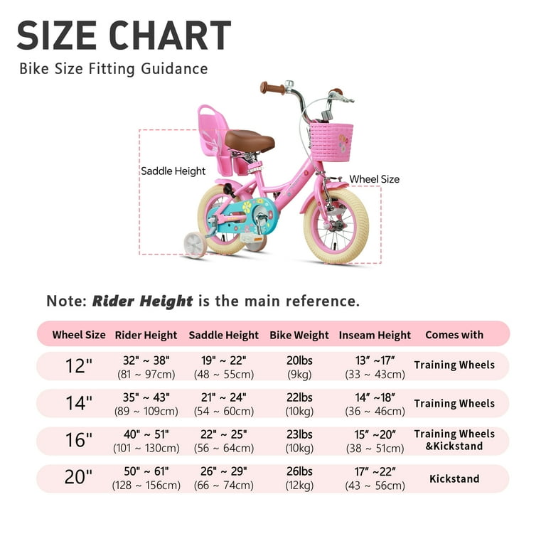 Chart For Bike Wheel Size Chart Child For Kids Bikes Bike Size