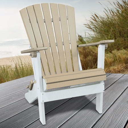 Furniture Classics Model 519BBK Fan Back Folding Adirondack Chair in Blue with a Black Base