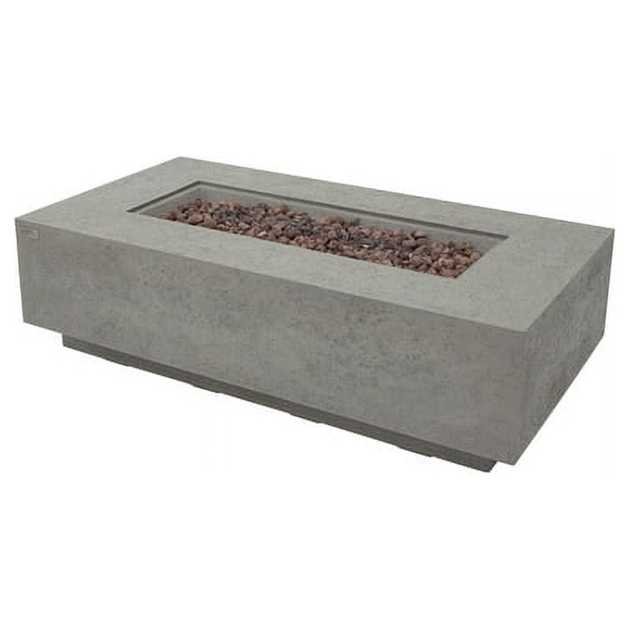 AMS Fireplace - Madison 60" Rectangular Natural Gas Fire Pit Table -Light Gray