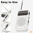 thumbnail image 3 of Portable Radio AM FM, Loud Speaker Transistor Radio with 3.5mm Headphone Jack, Personal Radio for Long Trips, Pocket Radio for Indoor,Outdoor, Emergency Use Perfect Gift for Seniors,kids -White, 3 of 7