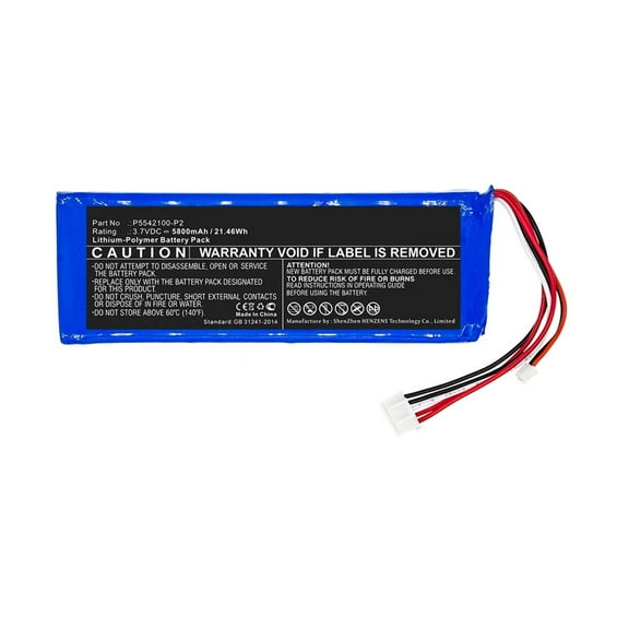 Batteries N Accessories BNA-WB-P12823 Speaker Battery - Li-Pol, 3.7V, 5800mAh, Ultra High Capacity - Replacement for JBL P5542100-P2 Battery