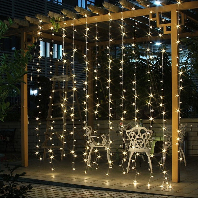 US 3M 300 LED Xmas Window Curtain Icicle String Lights Party Wedding Decor 