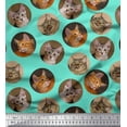thumbnail image 1 of Soimoi Poly Georgette Fabric Cat Face Animal Print Sewing Fabric Yard 52 Inch Wide, 1 of 3