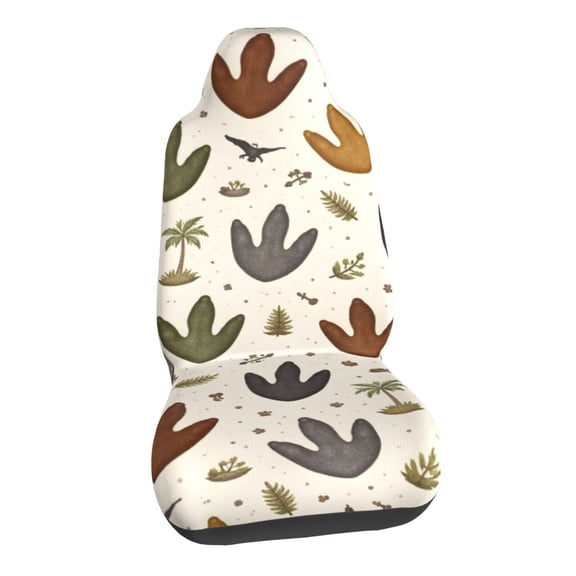 Dinosaur Track Pattern Car Seat Covers Stretch Car Seat Protectors Universal Fit
