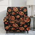 thumbnail image 2 of FKELYI Recliner Slipcover Stretchy Reclining Chair Cover with Pocket Hippie Floral Pumpkin Print Non-Slip Sofa Couch Covers 4 Pcs Furniture Protective Covers, 2 of 7