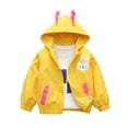 thumbnail image 4 of Boys & Girls Cartoon Rabbit Cute Jackets Spring Zip Hooded Windbreaker Cute Easter Outfits Color Yellow Size 5-6 Years, 4 of 5