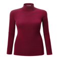 thumbnail image 1 of Women‘s Long Sleeve Rib Turtleneck Top Pullover Sweater L RED, 1 of 6