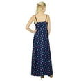 thumbnail image 5 of Bimba Women Spaghetti Strap Blue Maxi Printed Dress Summer Casual Wear Comfort, 5 of 6