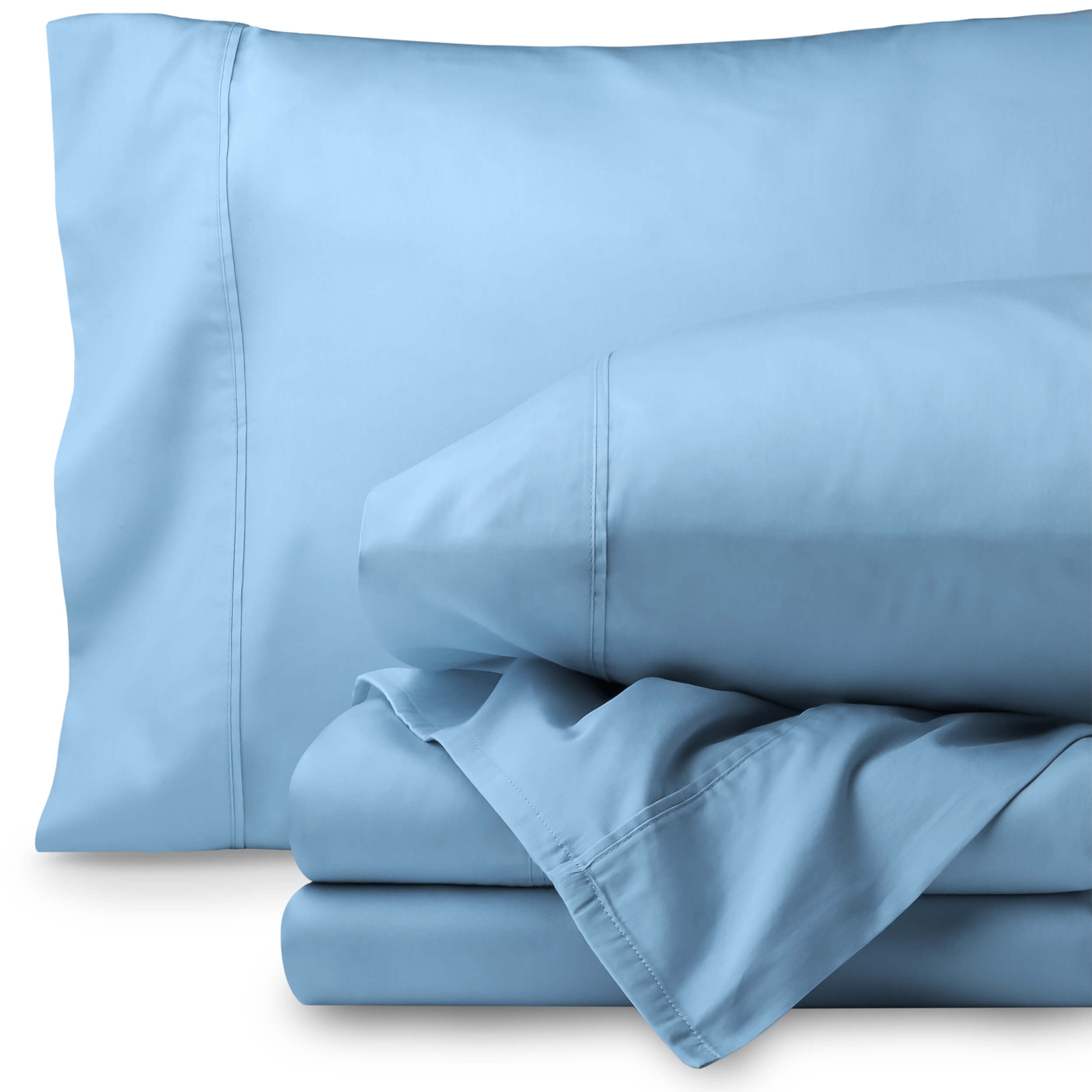Blue/Light Blue Solid All Bedding Sets Item Choose Size & Item 1000 Thread Count 