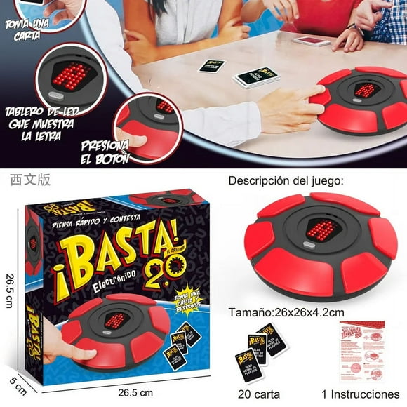 New Upgraded Basta 2.0 Spanish Tapple Word Game - English Tapple Games Version Quick Thinking Letter Pressing Board Game Gifts