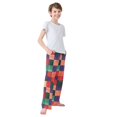 thumbnail image 3 of FORMRS Boys Pajama Pants with Pockets Size 13-14Y Kids Lounge Sleep Bottoms, Red and Purple Plaid Pattern, 3 of 8