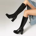 thumbnail image 4 of Stylish Women's -High Boots Leather Knee High Platform Heeled Boots with Zip Up for Comfort and Fashion, 4 of 7