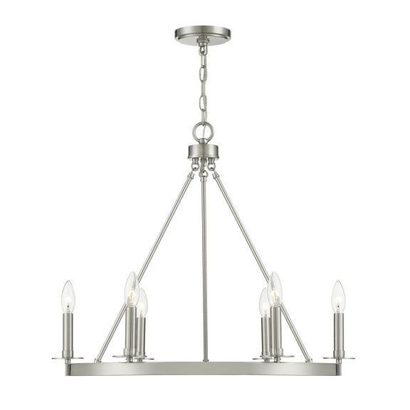 Trade Winds May 6-Light Chandelier in Brushed Nickel