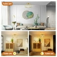 thumbnail image 3 of DONGPAI Modern Gold Flush Mount Light Fixture 11.8" Industrial Metal Cage Semi Flush Mount Ceiling Light for Hallway Living Room Kitchen Entryway Farmhouse (With Bulb), 3 of 9