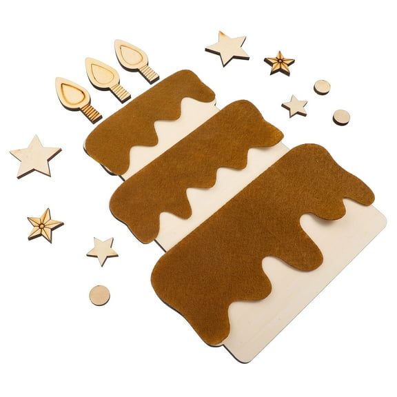 jojofuny 1 Set Synthetic Material Wooden Birthday Wall Decals for Happy Birthday Party Decal