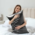 thumbnail image 3 of PiccoCasa Satin Pillowcases Standard Pillow Covers Set of 2, Queen Black, 3 of 8
