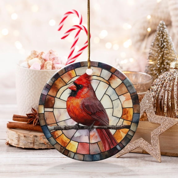 Cardinal Ornament, Watercolor Bird Ornament, Bird Lover Gift, Winter Holiday Decor, Unique Christmas Ornament