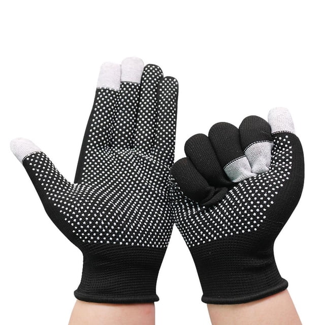 Half Finger Dotted Rubber Gloves Non-slip Fishing Courier Riding Dotted Protection Gloves Nylon