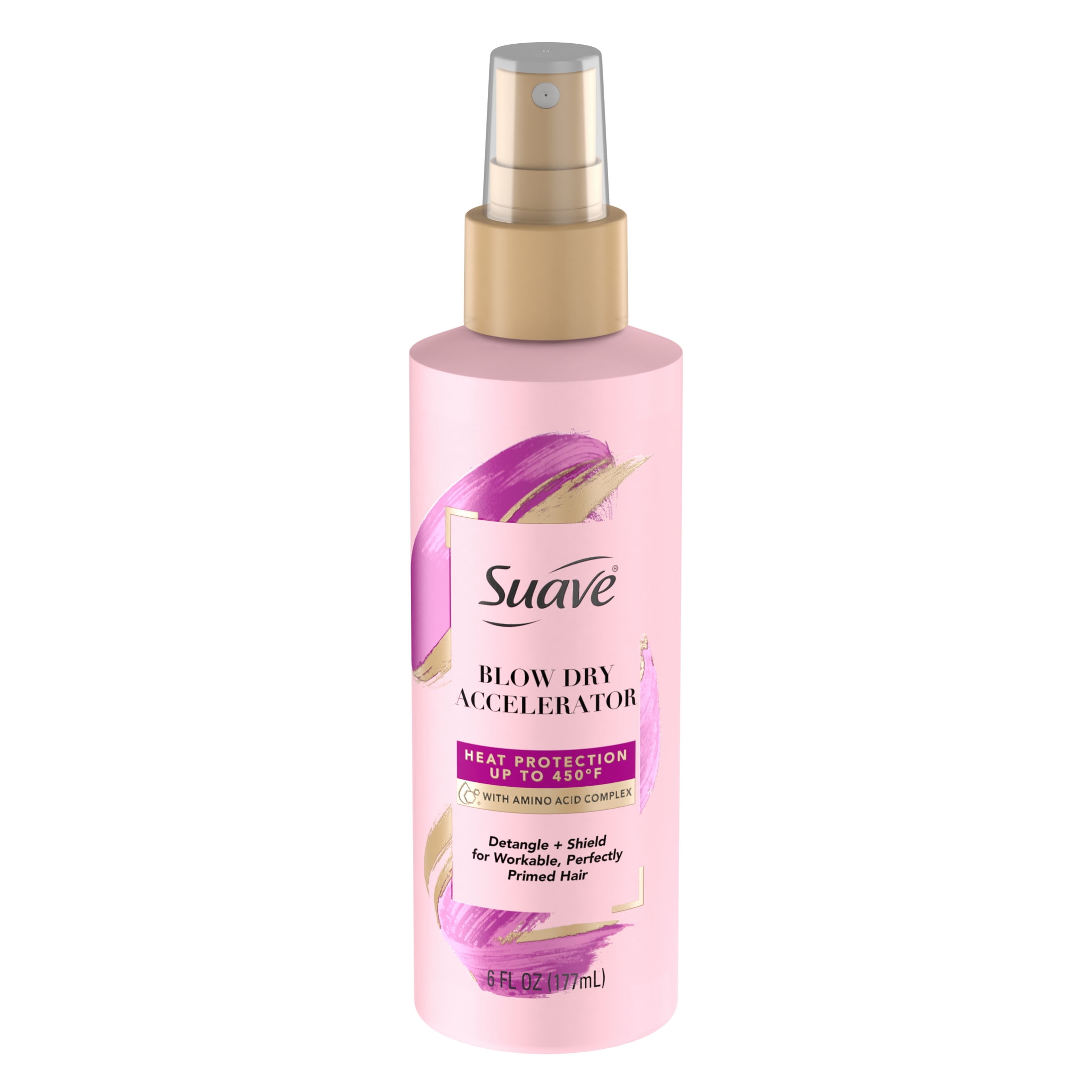 Suave Pink Heat Protecting Spray Blow Dry Accelerator, 6 oz