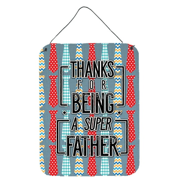 Carolines Treasures BB5435DS1216 Thanks Super Father Wall or Door Hanging Prints 12WX16H multicolor