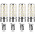 thumbnail image 1 of E14 LED Corn Bulbs, 4 Pack 12W E14 LED Bulbs Equivalent to 100W Halogen Bulbs, 6000K White, 1400LM, No Flicker, Non-Dimmable, 1 of 4
