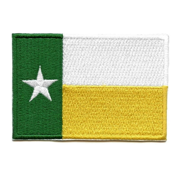 Texas Flag College Patch Waco Green Yellow Embroidered Iron On