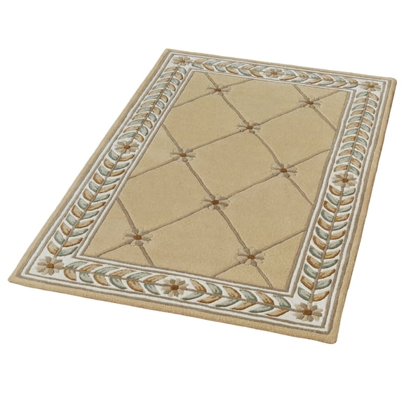 Fleurette Hand-tufted & Handcarved Pure Wool Area Rug - Gold, 3 ft 3 in x 5 ft 3 in