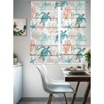 thumbnail image 5 of Teal Red Coastal Sheer Curtains 63 Inches Length 2 Panels Set, Window Curtains for Living Room/Bedroom, Beach Nautical Sea Turtle Coral Starfish Vintage Light Filter Rod Pocket Curtain 52''x63''x2, 5 of 8