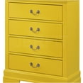 thumbnail image 2 of JERFIT 4-Drawer Chest Dresser, Yellow Bedroom Storage with English Dovetail Drawers, Traditional Style Accent Chest, 2 of 5