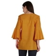thumbnail image 3 of Moomaya Tunique en Coton à Manches Cloche pour Femmes Col en V Simple Top Schiffli d'Été, 3 of 7