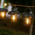 thumbnail image 4 of Meitianfacai Solar Powered Courtyard Light Vintage Edison Bulb Design Waterproof Outdoor Garden Lamp For Patio Pathway And Camping (Black), 4 of 8