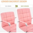 thumbnail image 4 of High Back Desk Chair, Modern PU Leather Home Office Task Chair with Arms, Adjustable Swivel Computer Executive Chair with Wheels (Pink), 4 of 9