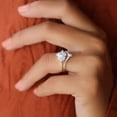 thumbnail image 4 of Cora Jewellery 1.6TCW Vintage Moissanite Engagment Bridal Ring Set For Women, 18K White Gold, 11 US, 4 of 5