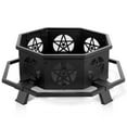 thumbnail image 2 of IVV 53 Inch Large Fire Pit, Wood Burning Fire Pit with Wide Side Pedals, Octagonal Outdoor Firepit with Fire Poker for Backyard Bonfire Patio Outside Picnic BBQ (Black), 2 of 10